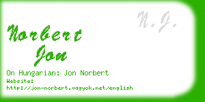 norbert jon business card